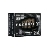 Caixa Munição Federal Cal 9mm Luger 124gr Punch JHP