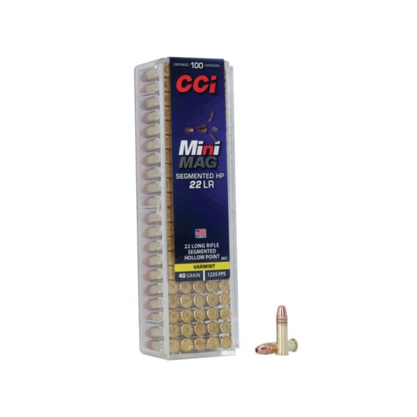 Caixa de Munição CCI Mini-Mag Segmented HP .22 LR 40gr com 100 unidades