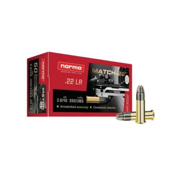 Caixa de Munição Norma Match-22 .22 LR 40gr com 50 unidades