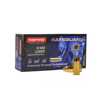 Munição Norma Safeguard 9mm JHP 115gr