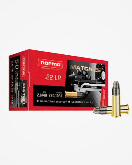 Munição Norma .22 LR MATCH-22 40GR - (Caixa 50un)
