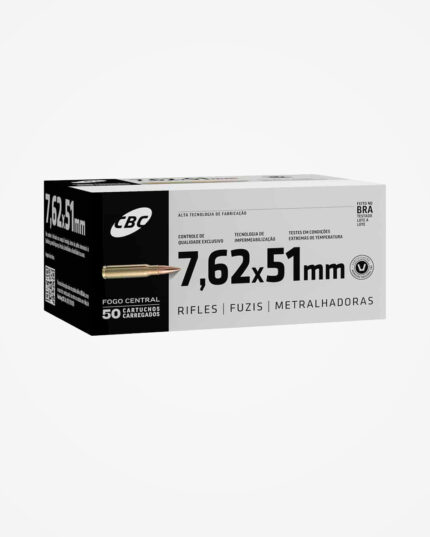 Munição CBC 7,62x51mm NATO Ball Treina - (Caixa 50un)