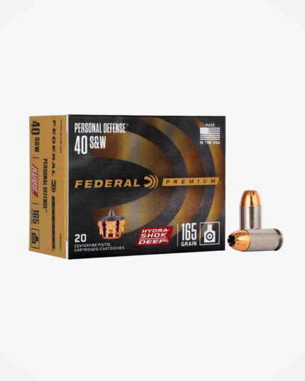 Munição Federal .40 S&W JHP 165gr Hydra-Shok (20un)