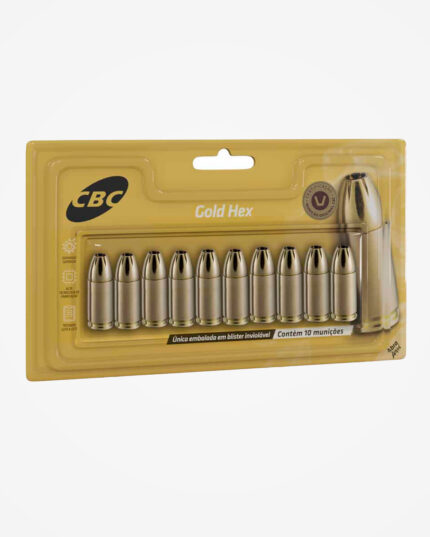 Munição CBC cal .38TPC EXPO 124gr GOLD HEX (10un)