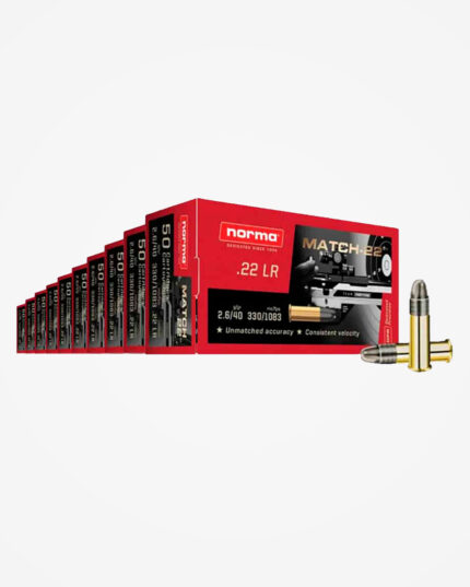 Kit 10 Caixas (500un) Munição Norma .22 LR MATCH-22 40GR