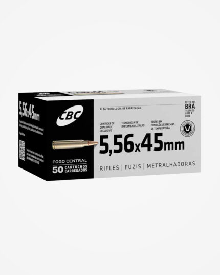 Munição CBC Calibre 5,56x45mm SS109 - (50un)