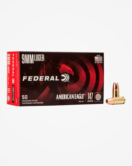 Munição Federal 9mm147gr FMJ American Eagle (50un)