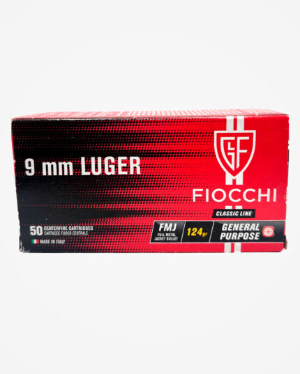 Munição Fiocchi 9mm Luger FMJ 124gr – (50un)