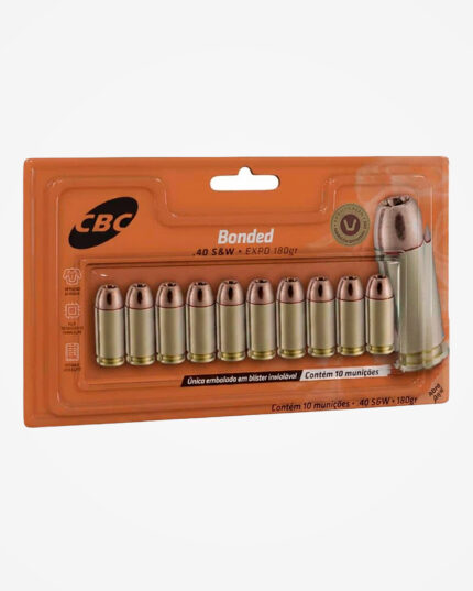 Munição CBC .40 S&W EXPO 180gr Bonded (10un)