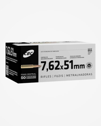 Munição CBC cal 7,62x51mm Comum (NATO Ball) (50un)