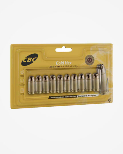 Munição .380 Auto EXPO +P Gold Hex 85gr – (10un)