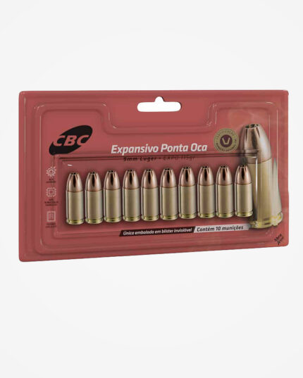 Munição CBC 9mm EXPO 115gr - (Caixa 10un)