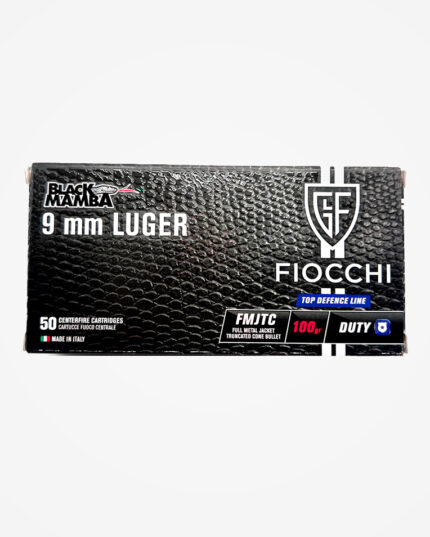 Munição Fiocchi 9mm Luger 100gr Black Mamba FMJTC – (50un)