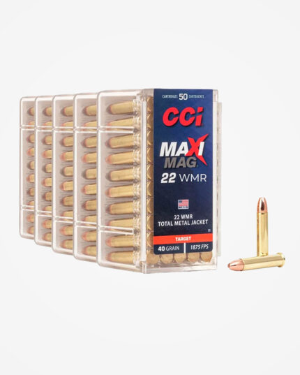 Kit 5 Caixas (250un) Cartucho CCI .22Mag 40gr Maxi Mag