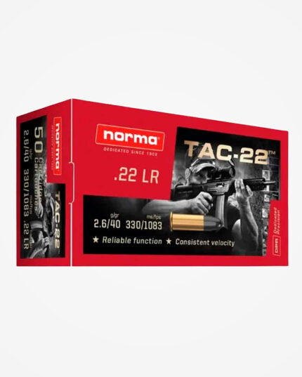 Cartucho Norma .22LR LRN 40gr TAC-22 (50un)