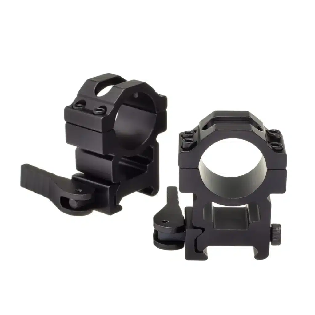 6e47c4719a03dc0b2e859a1053356134-1.webp Anéis 25mm p/ picatinny 21mm ajuste rápido - Vector Optics (perfil alto) - Imagem 1