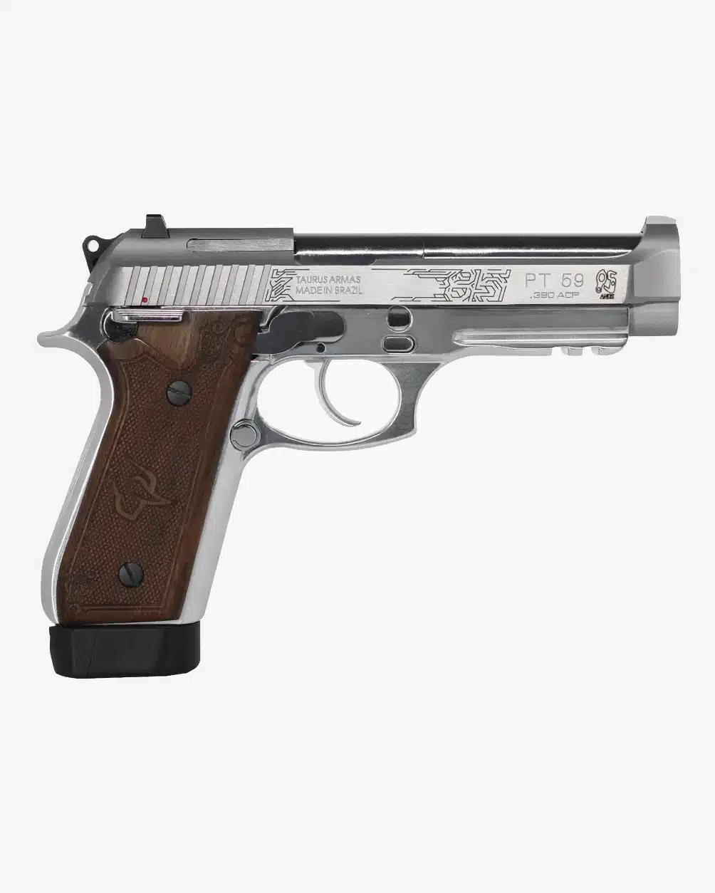 Pistola Taurus PT 59S Inox .380 ACP Edição 85 Anos (Limitada)