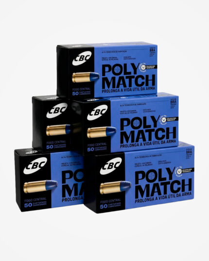 Kit 5 caixas (250un) Munição CBC .357 Mag Polymatch 158gr