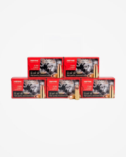 Kit 5 caixas (250un) Munição Norma Range & Training 9mm FMJ 115gr