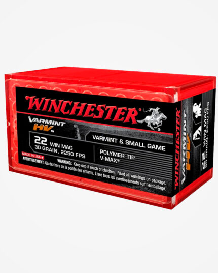 Munição Winchester VARMINT HV Cal.22WMR V-MAX 30GR