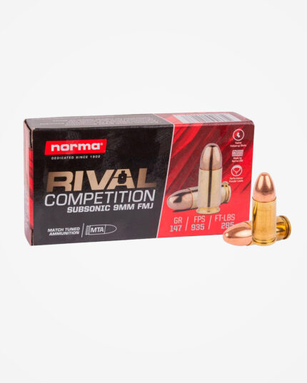 Munição Norma Rival Competition Subsonic .9mm 147gr