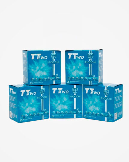 Kit 5 caixas (125un) Cartucho Fiocchi Cal. 12 TT Two 7.5 24g