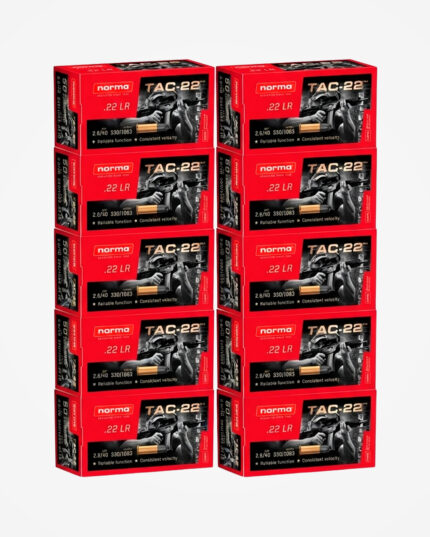 Kit 10 caixas (500un) Cartucho Norma .22LR LRN 40gr TAC-22