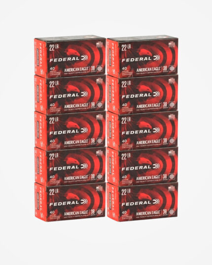 Kit 10 caixas (400un) Munição Federal 22 LR American Eagle 38gr