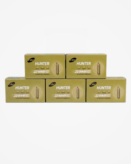 Kit 5 caixas (250un) Cartucho CBC 22 WMR EXPO 40gr Hunter