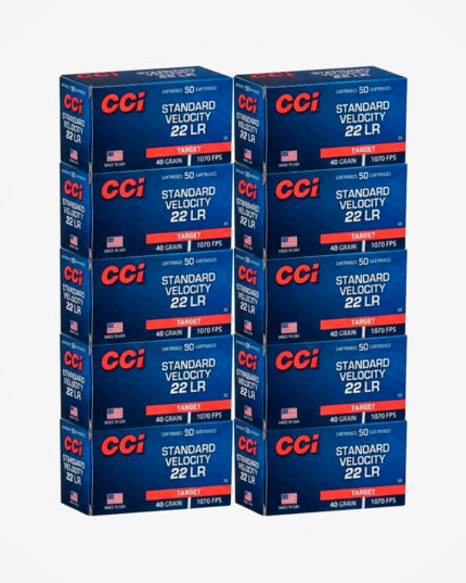 Kit 10 caixas (500un) Munição CCI 22 LR Standard Velocity 40gr