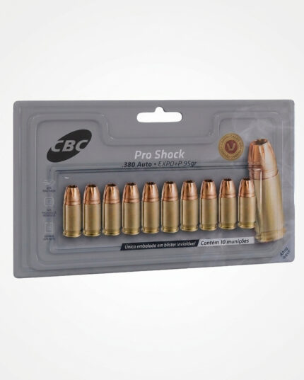 Munição CBC .380 Auto EXPO +P 95gr Pro Shock (10un)