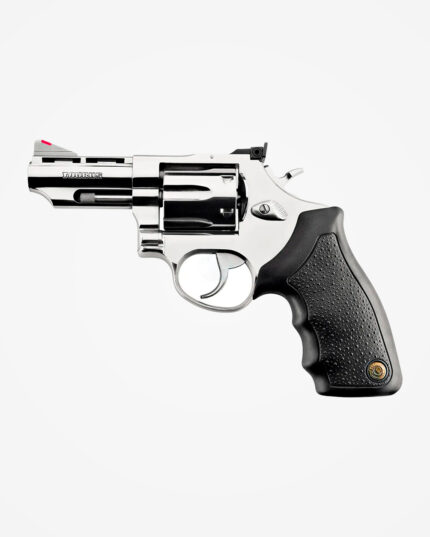 Revólver Taurus RT88 .38 SPL inox polido, mira de fibra óptica vermelha e cabo emborrachado preto texturizado