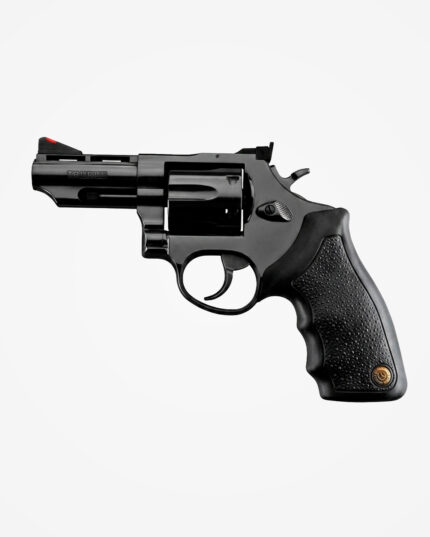 Revólver Taurus RT88 .38 SPL oxidado, mira de fibra óptica vermelha e cabo emborrachado texturizado com logo touro
