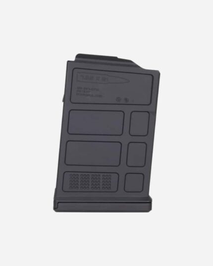 Carregador Magpul monofilar 7.62x51mm acoplado a fuzil de precisão preto completo com mira telescópica montada