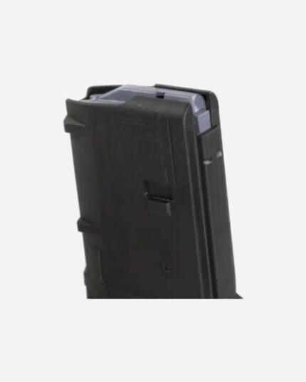 Carregador Magpul Gen M3 5.56x45 20 munições preto, close no canto superior mostrando furo de contagem e corpo curvo